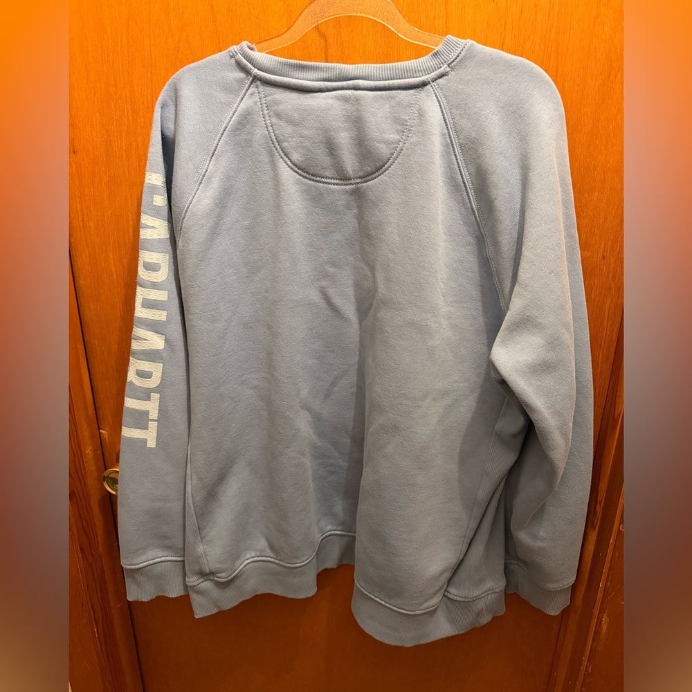 Carhartt womens Light Blue Crewneck Sweatshirt hoodie plus size 3x - Picture 6 of 6